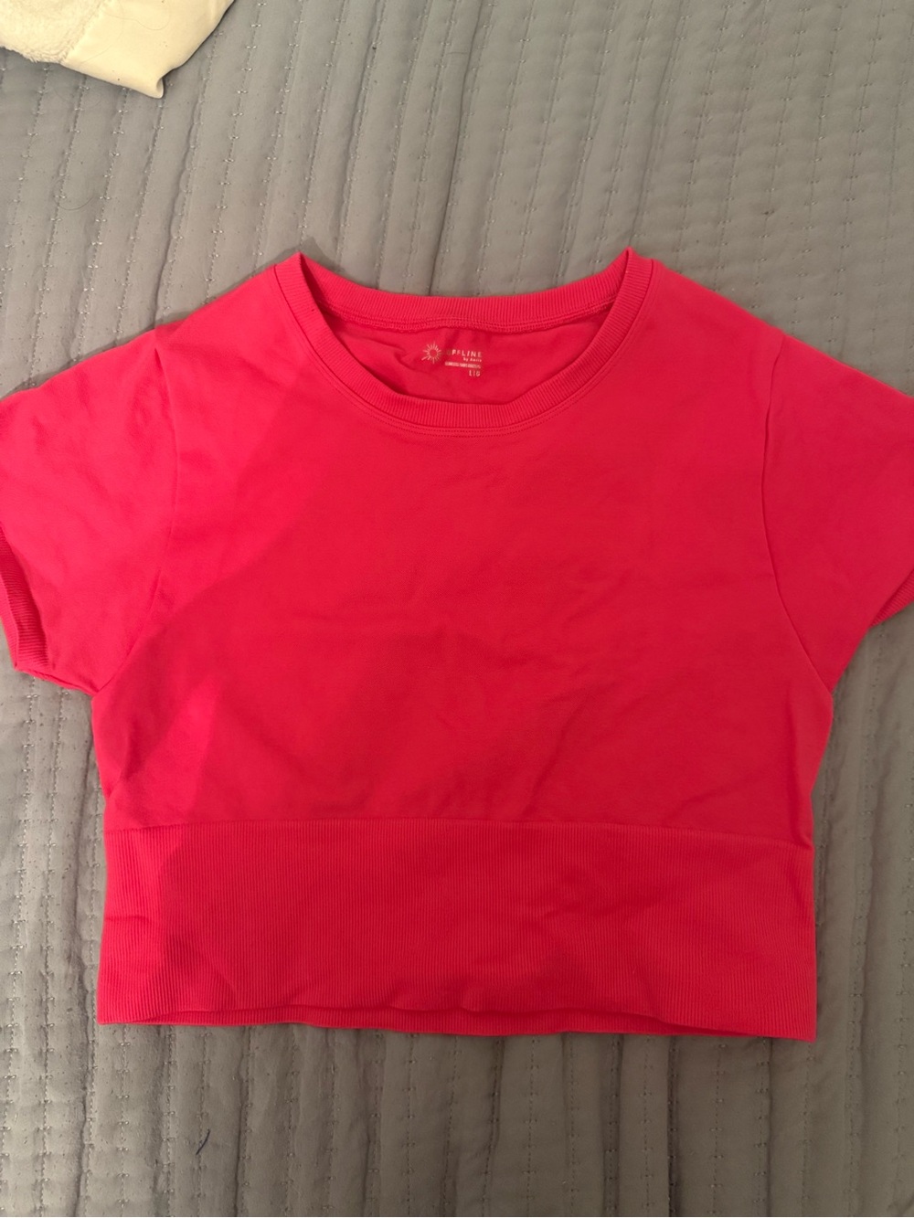 aerie Hot Pink Cropped Crew Tee